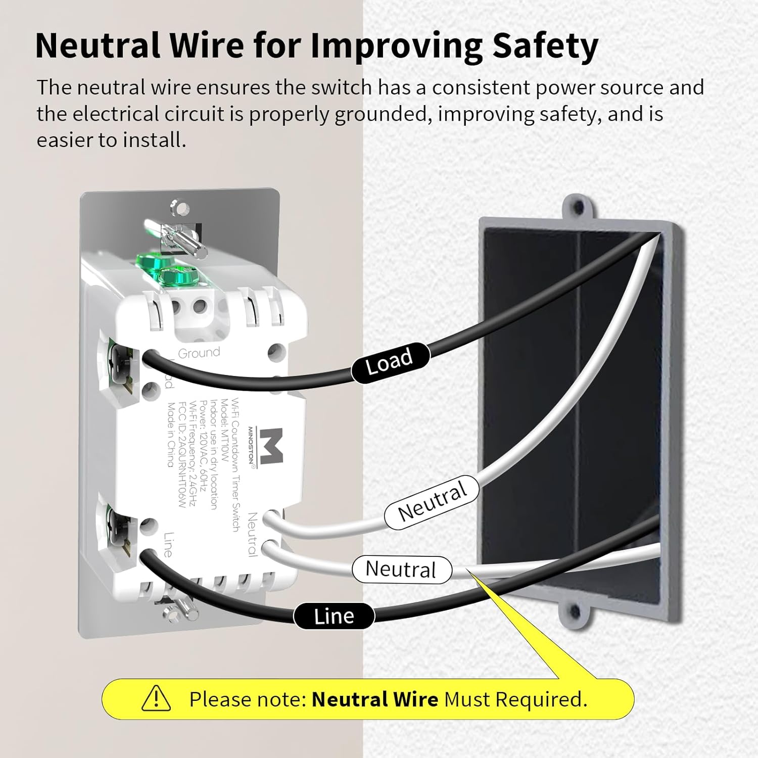 Minoston MT10W WiFi Timer Switch wiring diagram