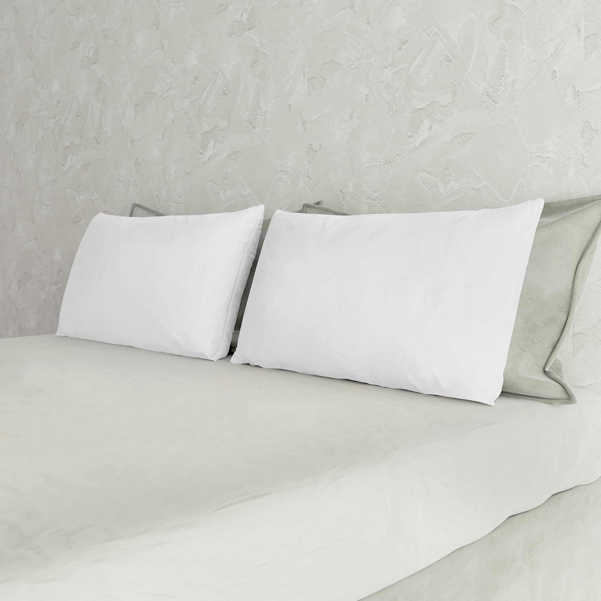 Italian Bed Linen White Max Color Couple Of Plain Color Pillowcases