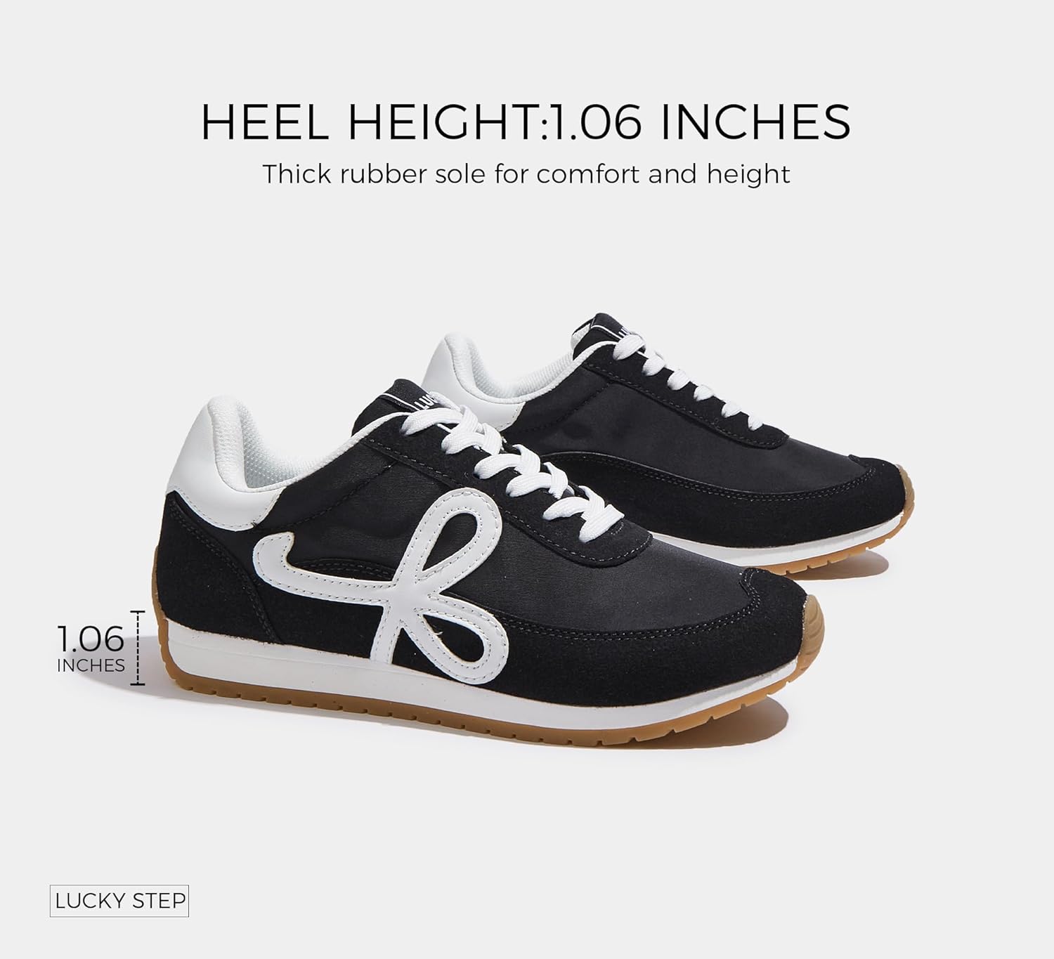 LUCKY STEP Women's Fashion Sneakers Trendy Stylish Low Top Classic Retro Casual Ladies Comfortable Running Walking Shoes - Image 3