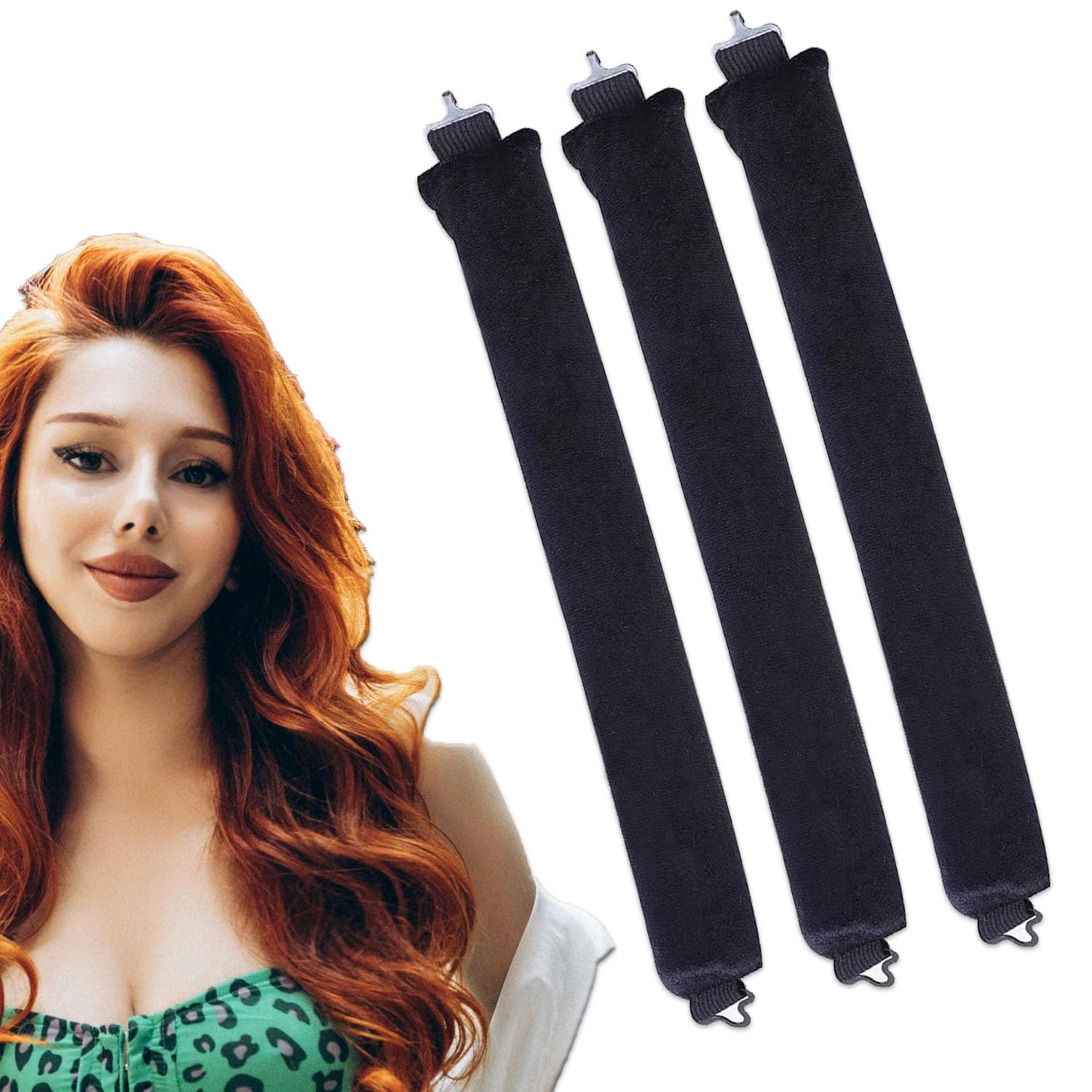 3 PCS Heatless Curlers, Sleep in Heatless Curlers No Heat Curler Roller, Heatless Blowout Rods, Hair Curlers No Heat