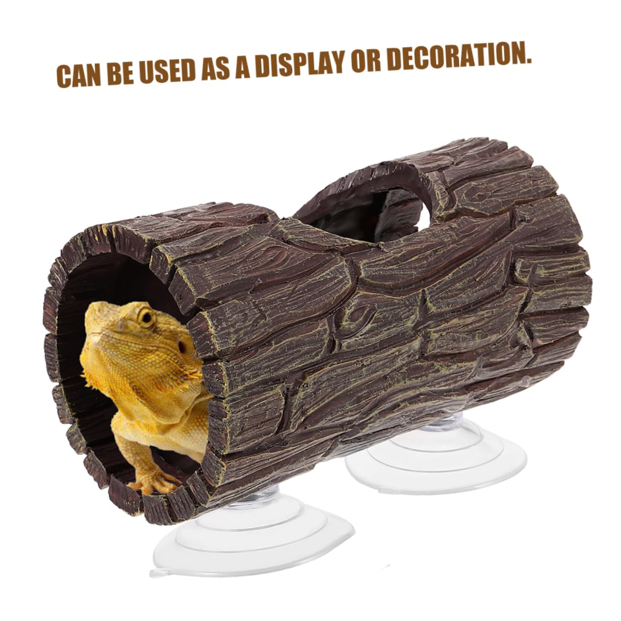 Toyvian Nascondiglio per Rettili Ventose Forti in Resina a Forma di Ceppo D'albero, Decorazione Realistica per Terrario per Gechi e Altri Rettili