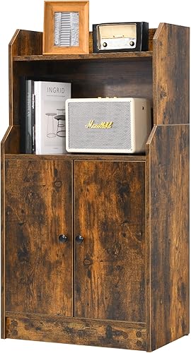 Giantex Gabinete de almacenamiento para suelo, estantería de 2 puertas con estante ajustable, estantería industrial de 2 niveles, oficina de