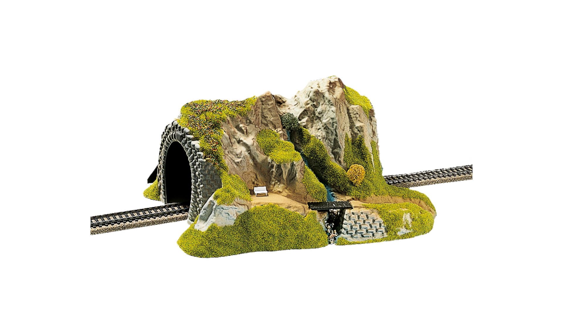 NOCH® Tunnel, handkoloriert in Grautönen, 1-gleisig, 34 x 27 cm für H0 Modellbahn