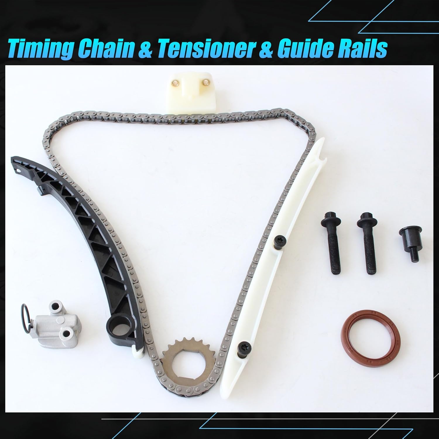 AUCERAMIC 22HP47N ETCK2102 TK343 Timing Chain Kit with Sprocket Gears Fit 2011-2021 for Buick Encore for Chevrolet Cruze Limited Sonic Trax L4 1.4L 1.6L Engine Desg. LUV/LUJ,55562234 55355345 55562222