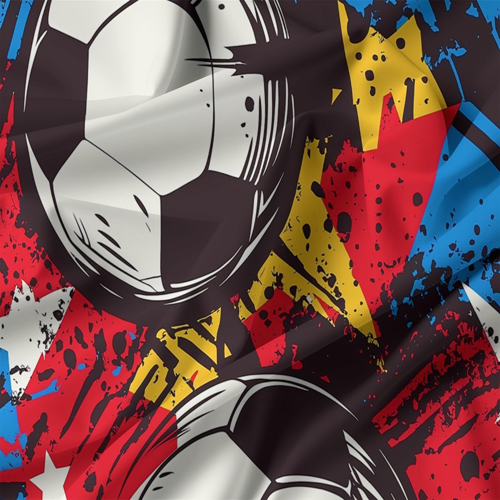 Komiks sport piłka nożna zestaw poszewek na kołdrę z nadrukiem 3D King dwustronny zestaw pościeli miękka mikrofibra poszewka na kołdrę z zamkiem błyskawicznym i krawatami narożnymi 3-częściowy