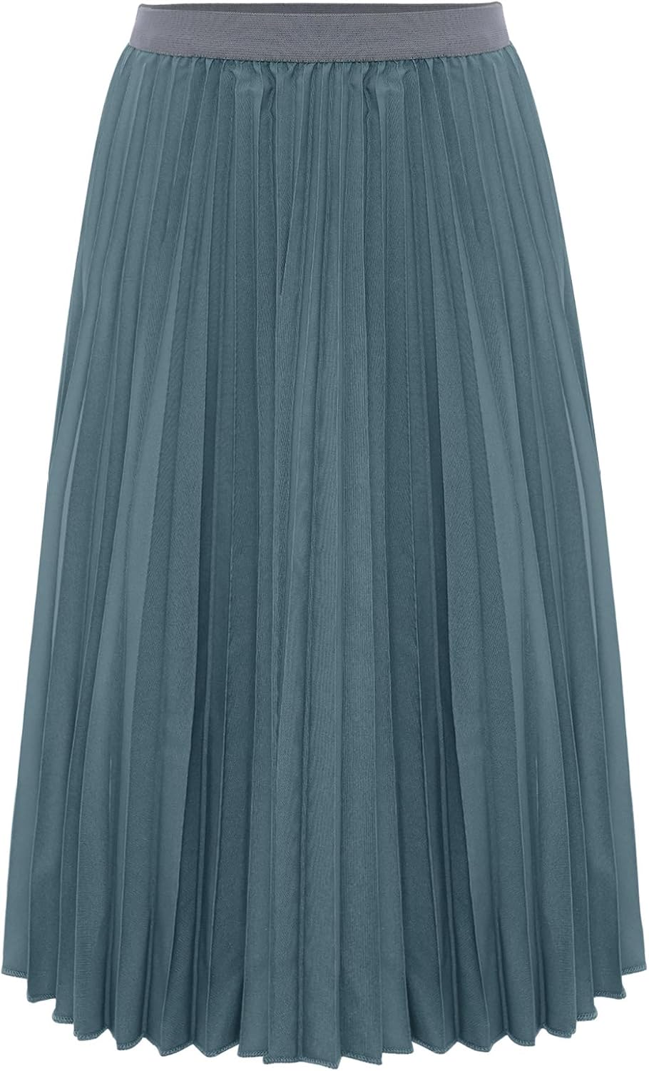 Kids Girls Elastic High Waist Flowy Pleated Skirt Summer Casual Swing A-Line Skirts with Lining