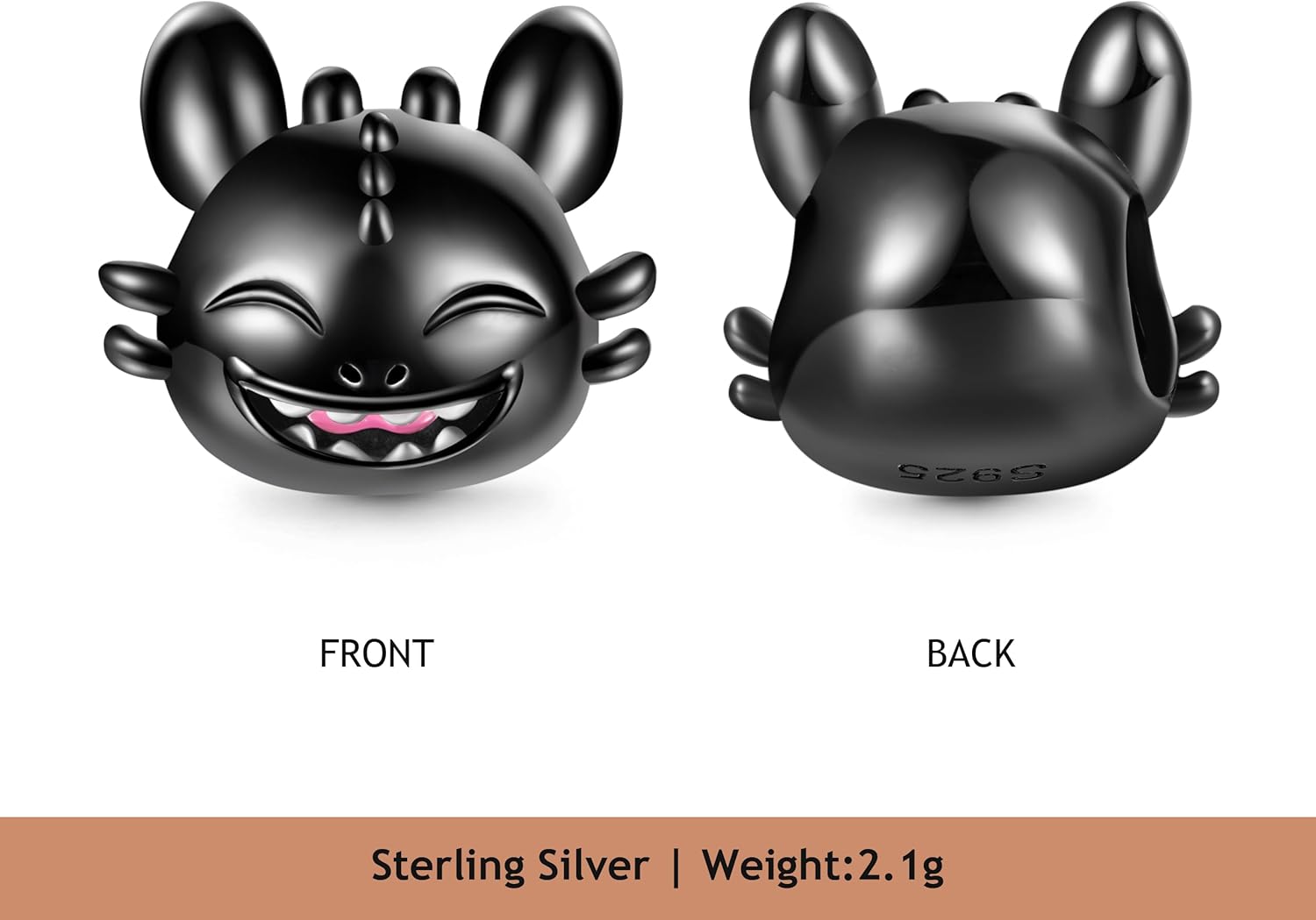 GNOCE How To Train Your Dragon Pendant Dangle Charm Bracelet for Women, S925 Sterling Silver Dangle Charms for Women Wife, Valentine‘s Day, Mother’s Day Jewelry (Laughing Toothless)