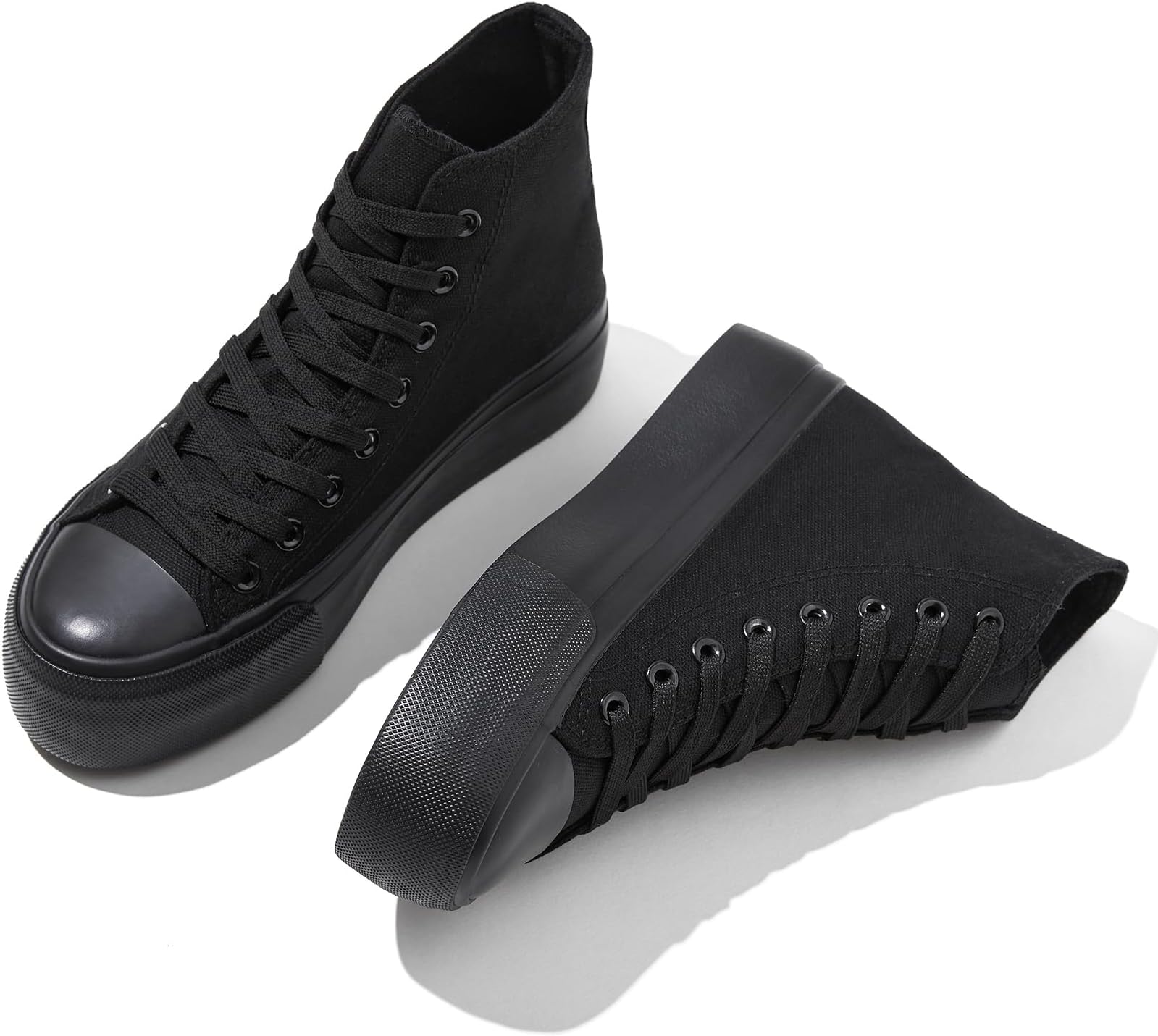 all black high top forces