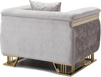 Glory Furniture Rebecca G00195A-C Chair Shimmering Silver Velvet