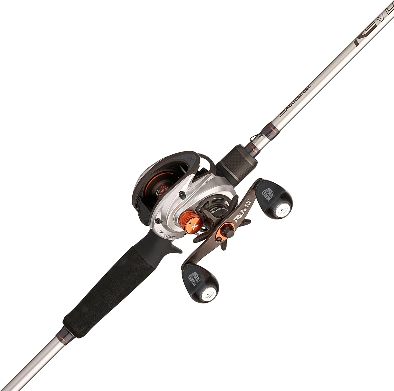 Abu Garcia Revo X Low Profile Baitcast Reel and Fishing Rod Combo New Silver - Eva Grip 7' - Medium Heavy - 1pc
