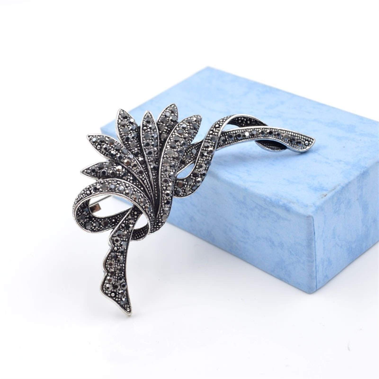 Black Flower Broothes dla kobiet mody mody vintage broszka przy imprezie akcesoria ślubne duże broszki wytwarzane w Chinach