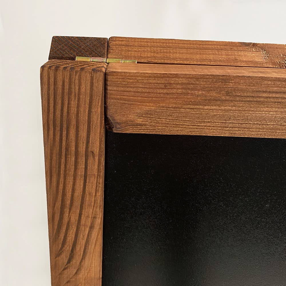 DisplayLager - Pizarra de tiza para clientes, 60 x 100, madera teñida, incluye 8 lápices de tiza de colores