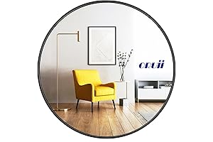 Sleek Circle Wall Mirror: 24-inch Modern Elegance