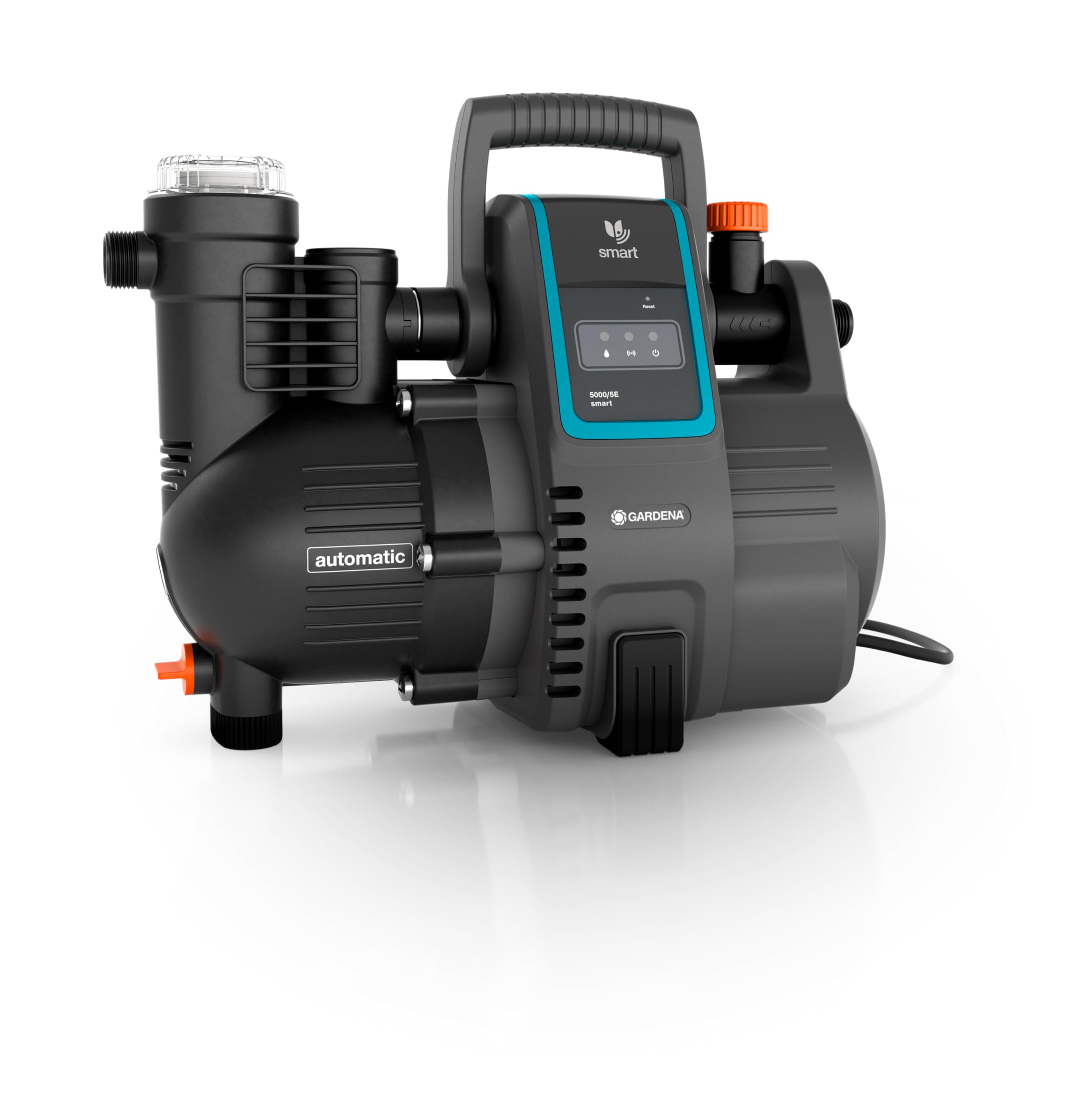 Gardena smart Pressure Pump: automat. hydrofor sterowany przez aplikację/tablet, wydajność 5000 l/h, bezobsługowy, filtr wstępny, maks. wys. zasysania 8 m, zabezp. przed pracą na sucho (19080-20)