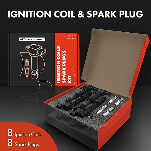 Miniatura 3 de A-Premium Juego de 8 bobinas de encendido y bujías de iridio compatibles con vehículos Dodge, Jeep - Ram 1500-2000-2008 Dakota Durango 1999-2008
