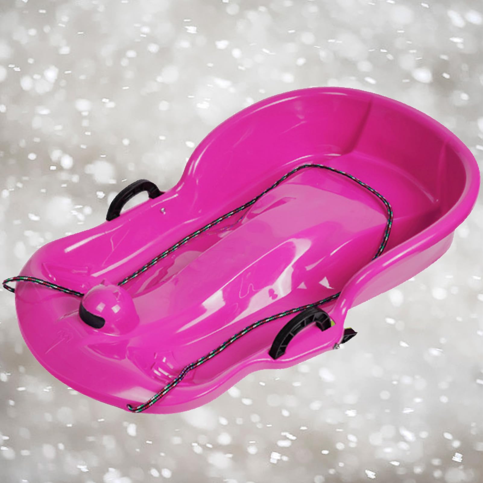 TUOYIBO Happy Children's Sledding, Thickened Double Sledge, Sledge with Brake Pull Rope, Sledge with Backrest