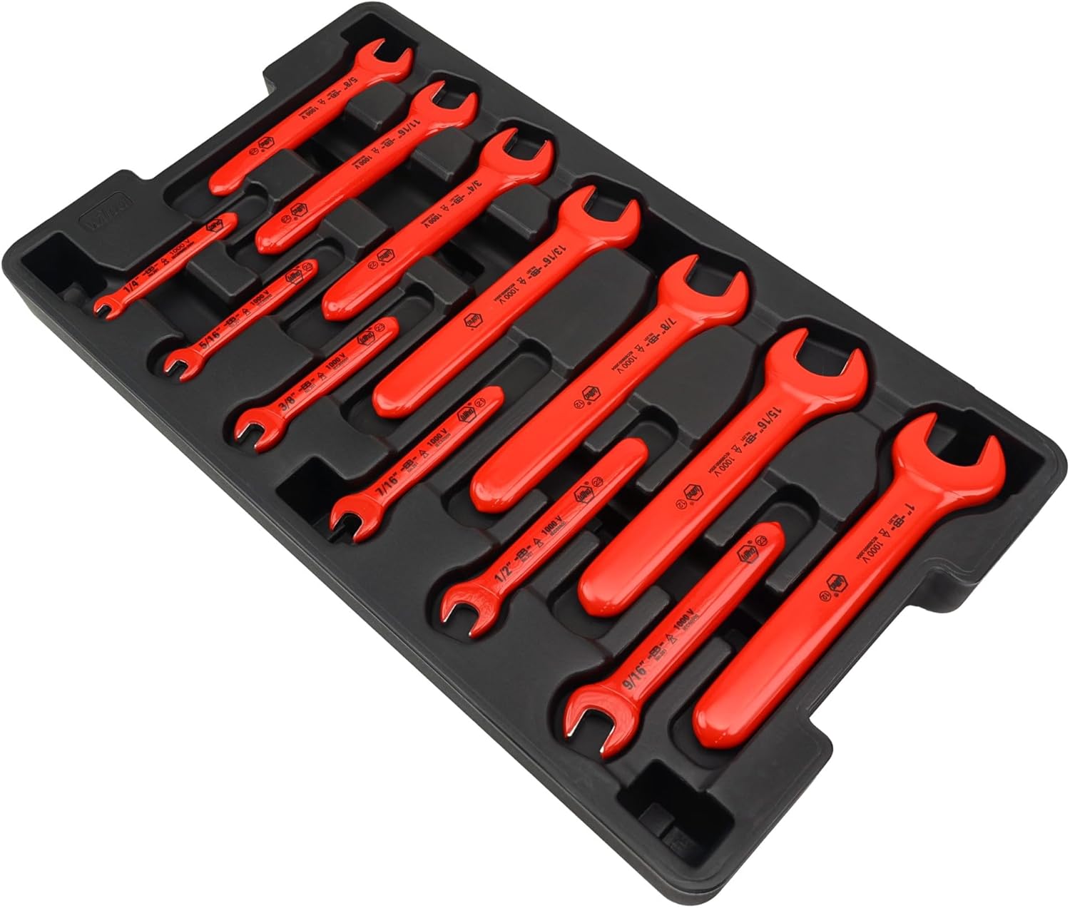 Wiha 20194 1/4-Inch to 1-Inch Insulated Wrench Set in Molded Storage Tray, 13-Piece