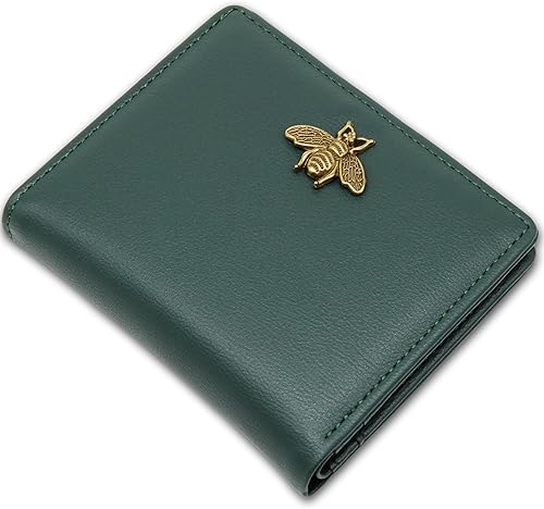Cartera pequeña para mujer, con bloqueo RFID, billetera de bolsillo bifold, delgada, compacta, monedero para damas, minicarteras para mujer, Verde