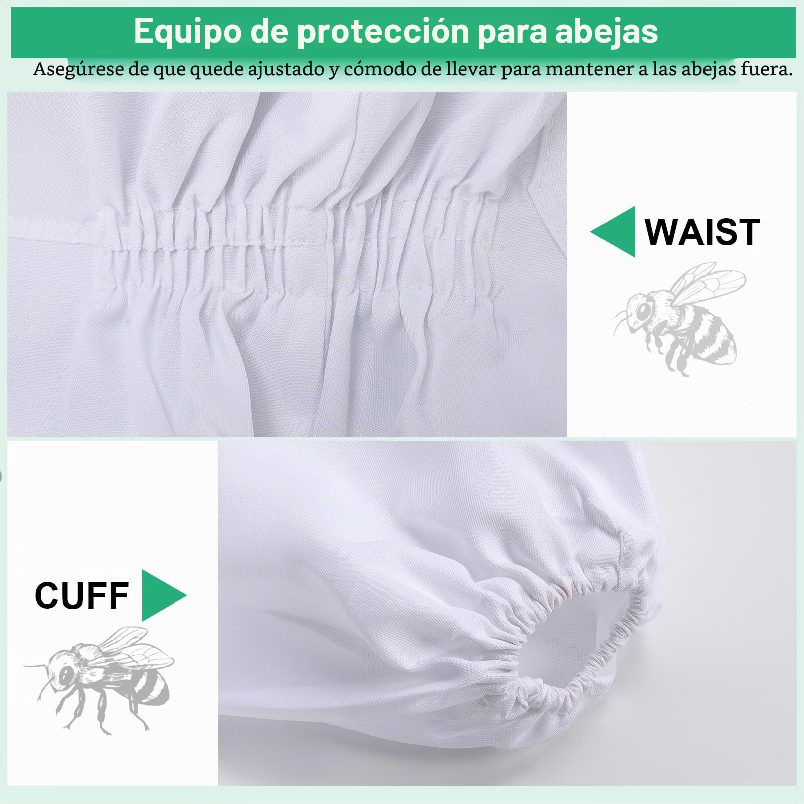 Gugxiom Traje de Apicultor para Mujeres y Hombres, Traje Profesional de Apicultor con Guantes y Capucha Ventilada, Traje Completo de Apicultor para Apicultores Profesionales y Principiantes (XXL)