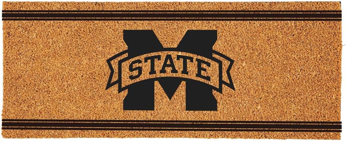 Team Sports America NCAA Mississippi State University College Personalized Coir Door Mat, 18 x 30 Inches Custom Name Doormat, Front Door Welcome Mats
