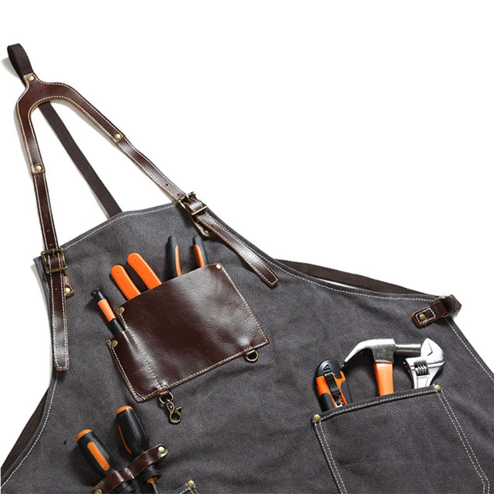 Genérico Delantal De Camarero Cocinero Denim Ajustable Con Bolsillo For Mujeres Hombres Moda For Cafetería Tienda Postres Restaurante