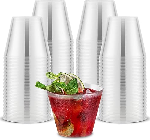 Miniatura 1 de Stock Your Home Vasos de plástico desechables transparentes de 9 onzas (paquete de 200) elegantes vasos para fiestas, bodas, vacaciones, vasos de