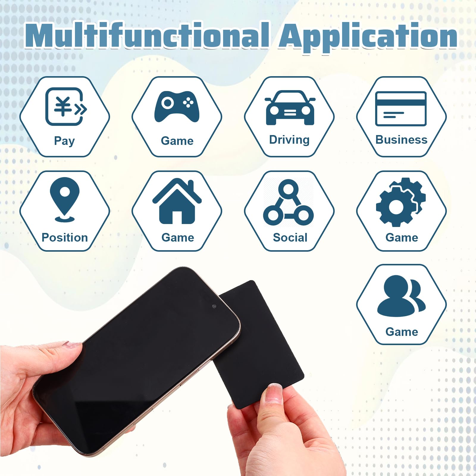 Cartes NFC NTAG215 Noir Réinscriptibles Lot de 20 - Cartes de visite NFC Mémoire 504 octets Compatible tous appareils