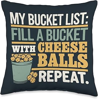Cheese Balls Bucket Funny Cheese Balls Throw Pillow