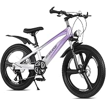 20 Inch Kids Mountain Bike, 7-Speed Youth Bicycle with Magnesium Alloy Frame & One-Piece Wheels, Lightweight Kids Bike for Boys and Girls Ages 812