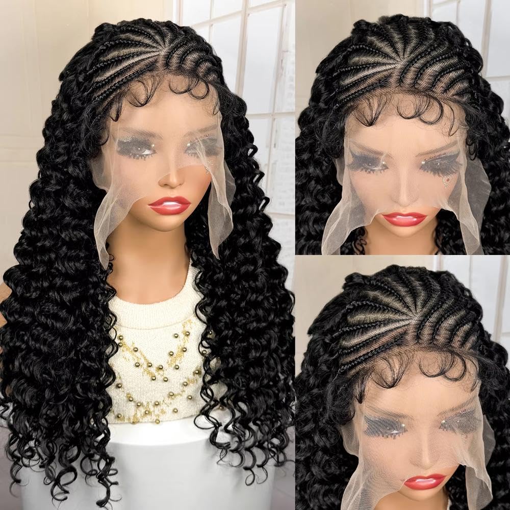 Haarpflege 13x6 Lace Frontal Cornrow Flechtperücke Mit Locken 22 Zoll Für Schwarze Frauen