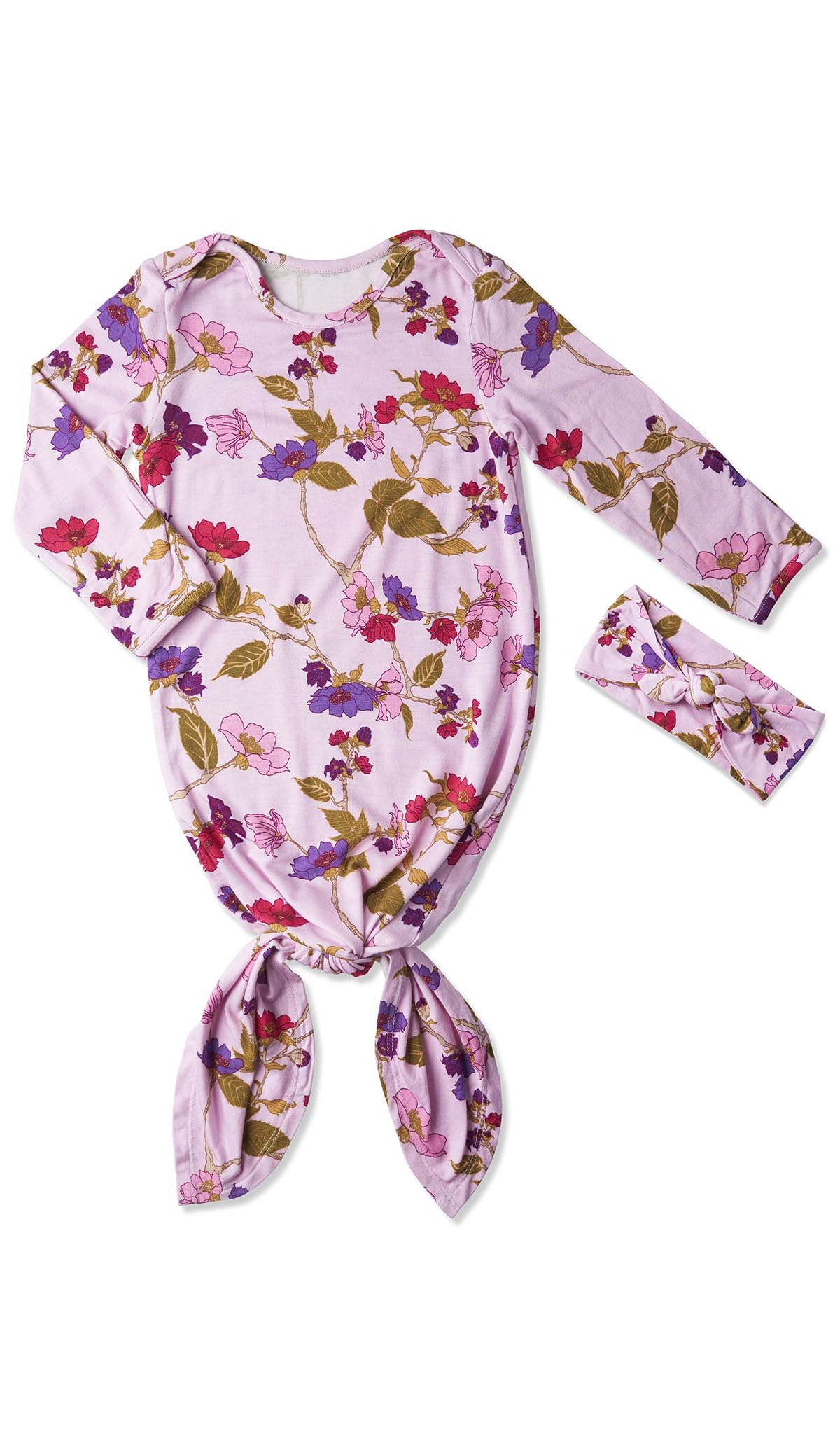 Baby Grey 2 Piece Knotted Gown and Headwrap Set