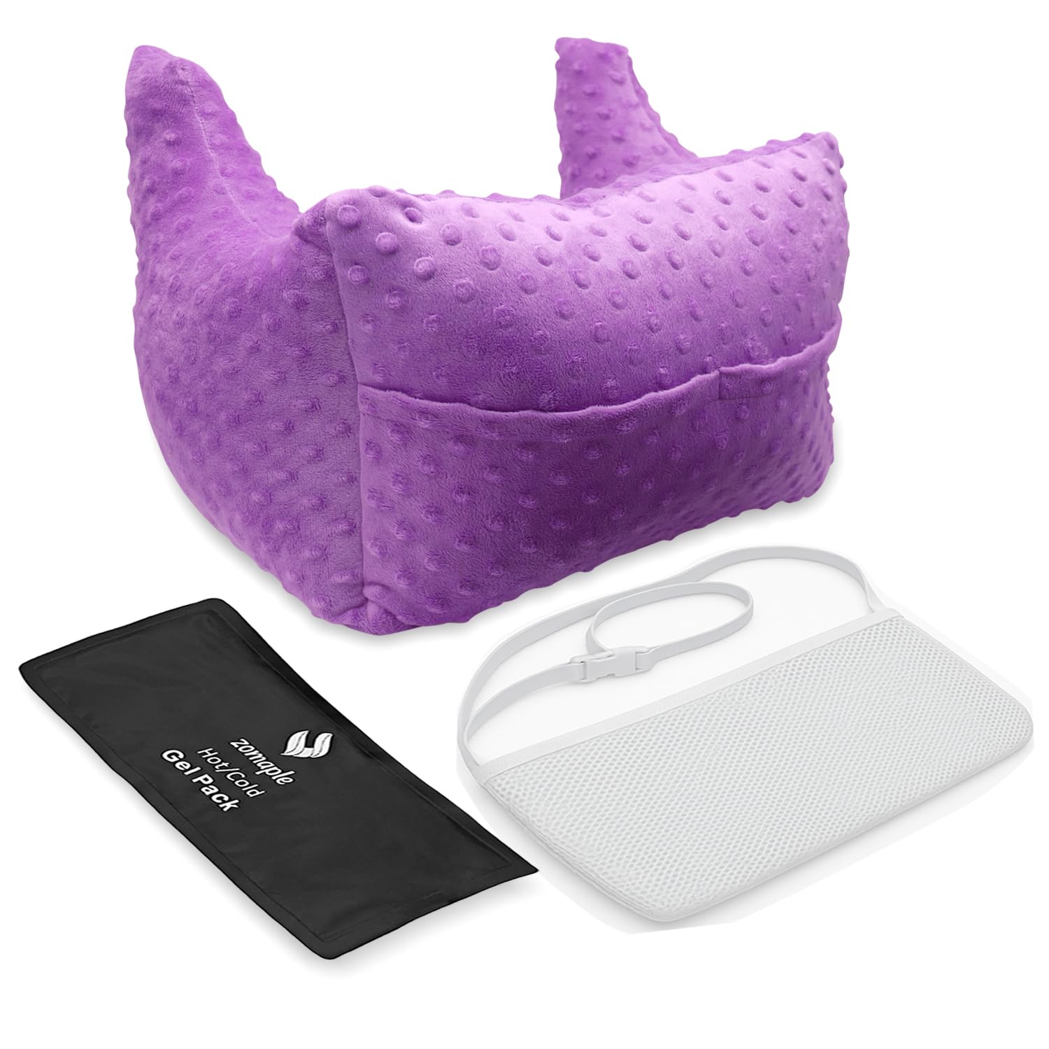 Zomaple Mastectomy Recovery Pillow + Shower Lanyard – Post-Op Essentials, Breast Augmentation/Reduction & Mastectomy Recovery Supplies – Washable Cover for Comfort & Support