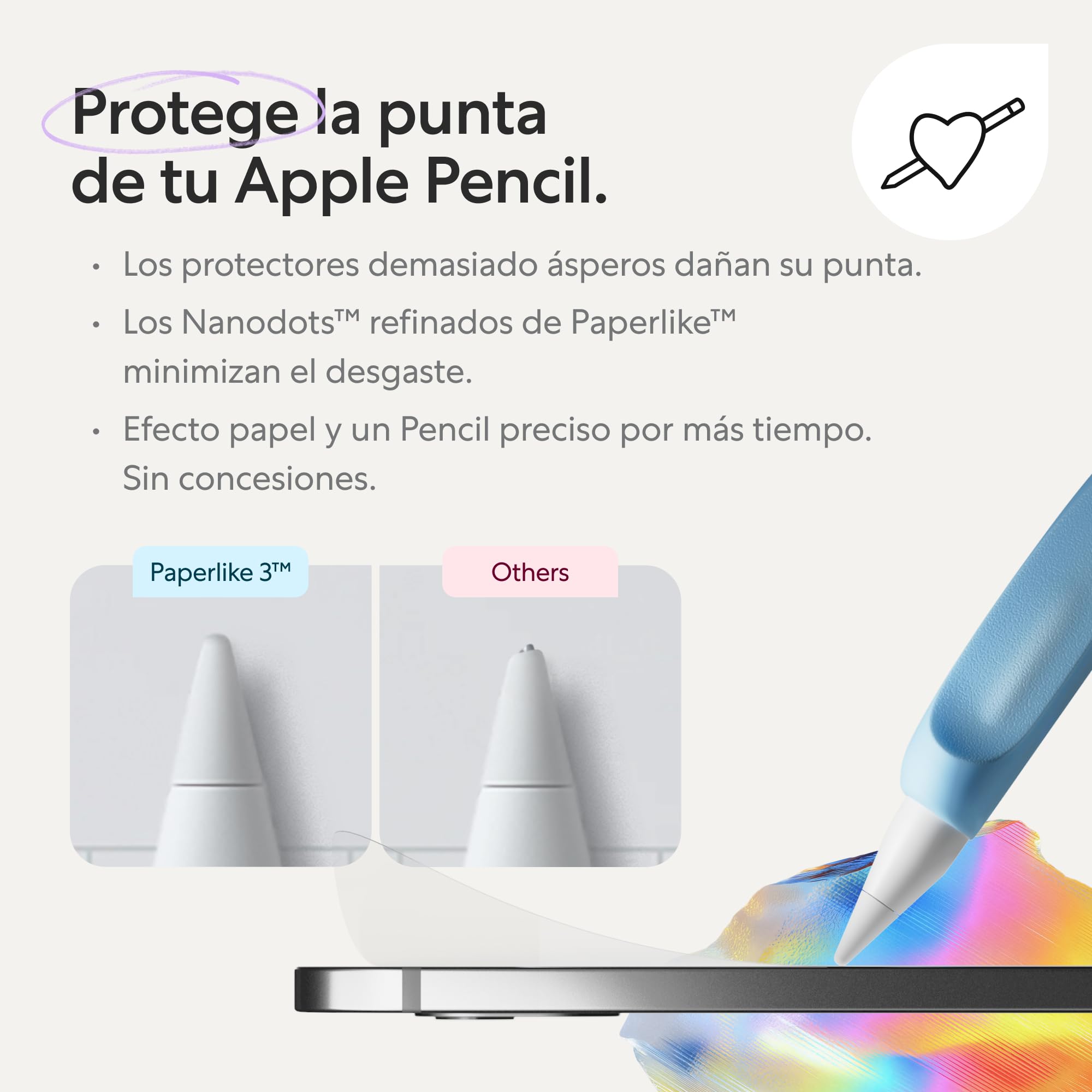 Paperlike® 3 Protector de Pantalla (2x) para iPad Air 13 pulgadas (M4 / M3 / M2) & iPad Pro 13 pulgadas (M5 / M4) – Efecto papel real, instalación sin burbujas (Butterfly), Protege la punta del Pencil