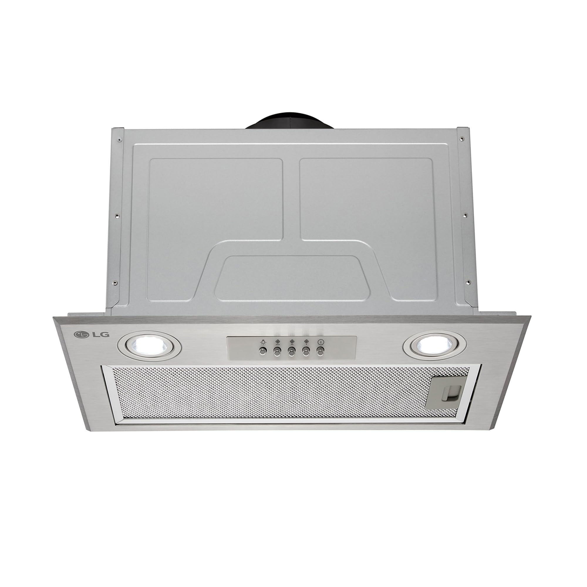 LG HE3Z2415S - Campana extractora integrable, grupo filtrante, 60 cm, 600 m³/h, 3 niveles de potencia, Color Inox, Clase energética C