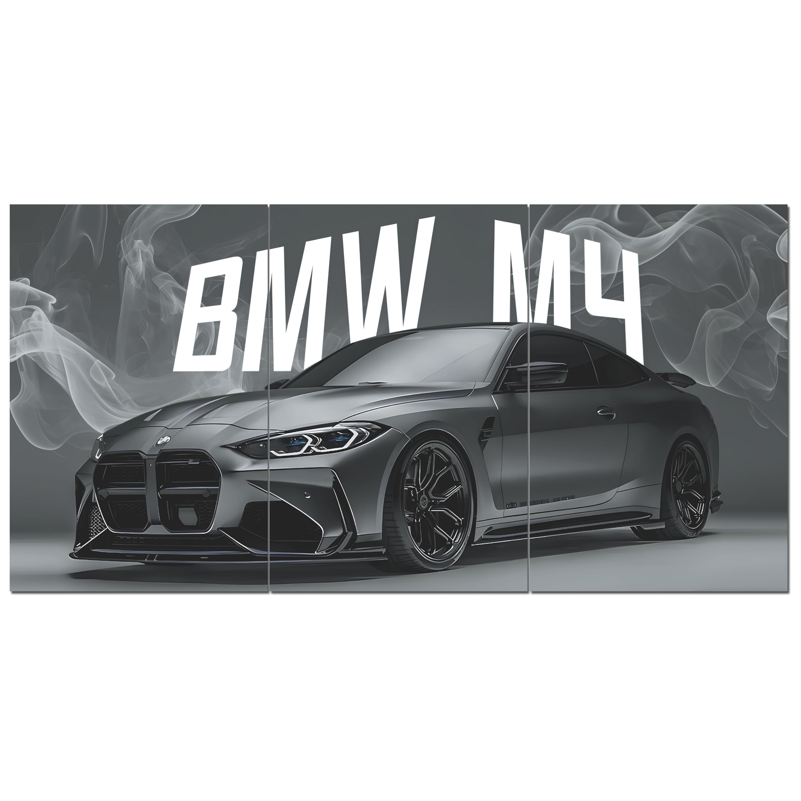 Posternet Super Car Split Poster Set, 12 inch x 18 inch, Split Design Wall Decor Posters For Bedroom, Living Room, Office. (BMW)