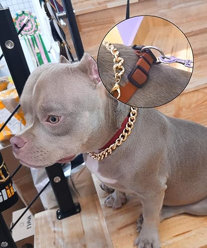 Miniatura 7 de Collar de perro de eslabones cubanos  Enzo Red 35 pulgadas de ancho llamativo cadena de metal para perros, el diseño más nuevo lindo de moda