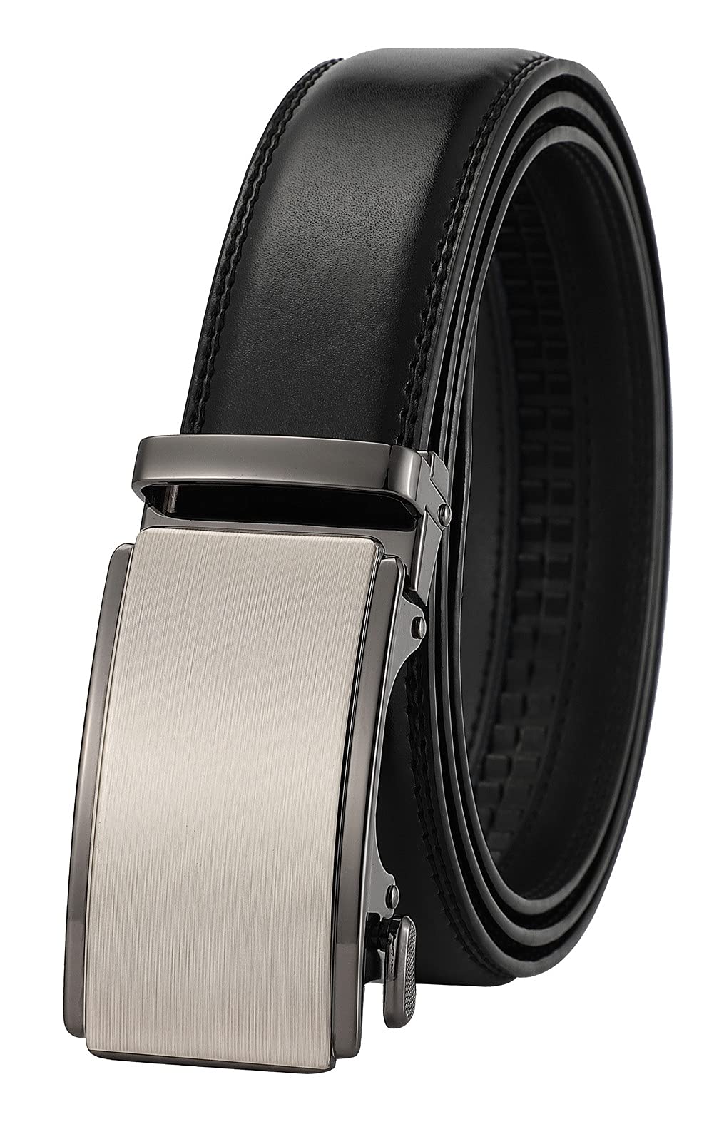 Lingli Men's Belt,Ratchet Dress Belt with Automatic Buckle Brown/Black-Trim to Fit-35mm wide