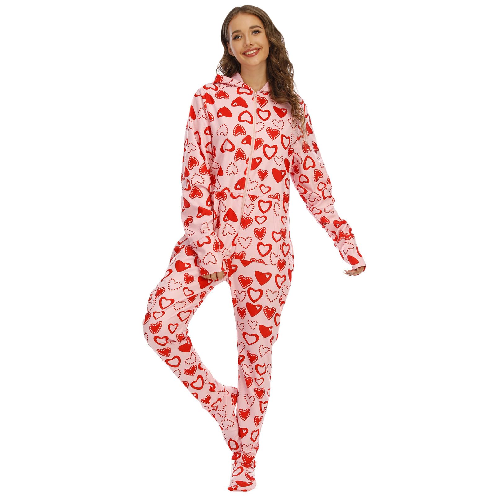 Pigiama Donna Tuta Intera Con Apertura, Pigiama Inverno, Monopezzo Flanella Tutine Sleepwear Romper Casa Tempo Libero Flanella Family Estetici Comodi Baggy Ispessito