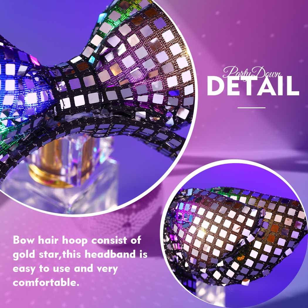 Reaky Headband Bowknot Hairband Black Hair Hoops Party Headbands Festival Costume Hair Accessories for Women - Image 4