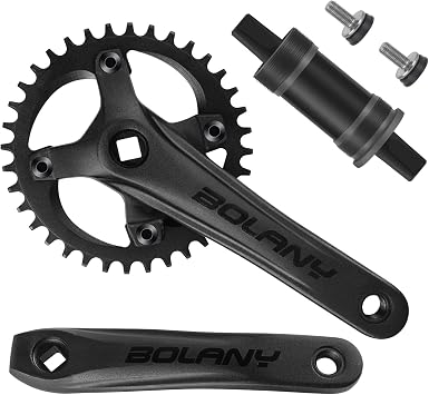 BOLANY الدراجة الجبلية Crankset MTB 1 x ساحة تفتق Crankset 104 BCD 170 mm كرنك 32/34/36 T متوافق مع دراجة واحدة السرعة