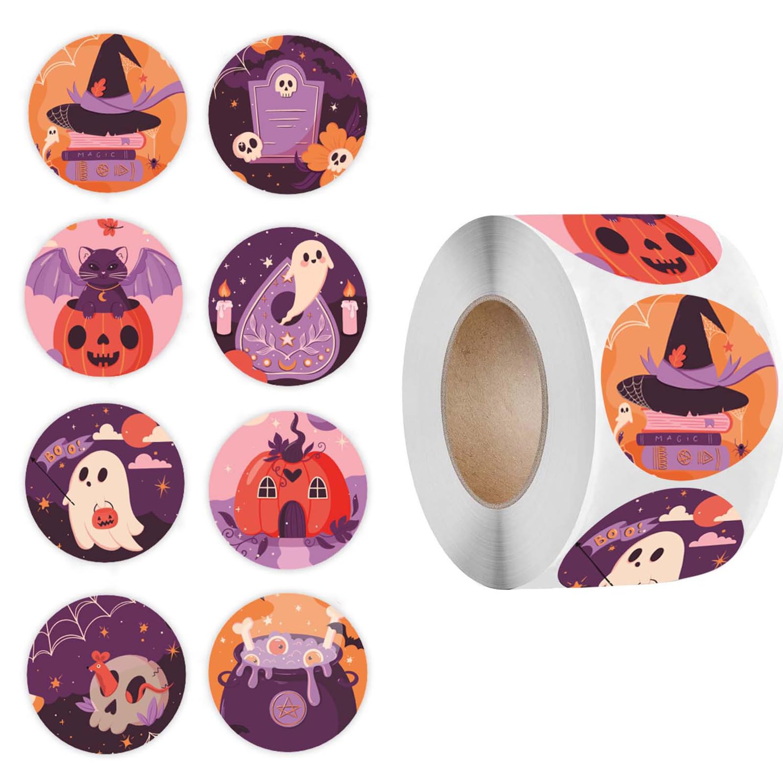 500 Pcs Reward Sticker Halloween Sticker Labels Pumpkins Decorative for Doors Window Decoration Reward Halloween
