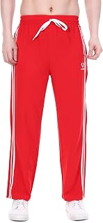 HYPE BORN Men’s Red Solid Relaxed-Fit Track Pants with Double Side Stripes – Ideal for Gym, Running, Walking Price In India