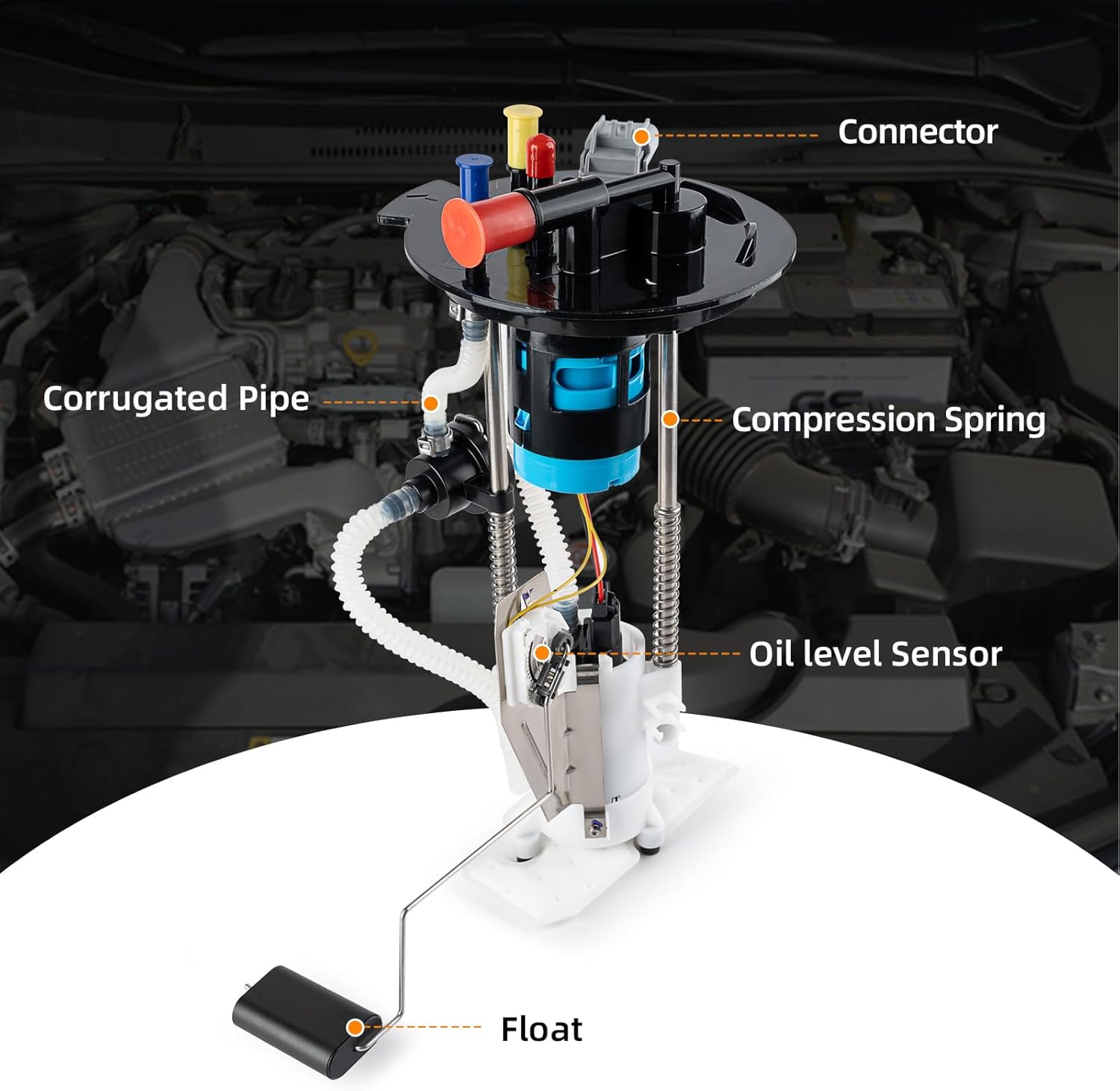 Electric Fuel Pump Assembly Compatible With Ford Ranger Mazda B2300 B3000 2.3L L4 3.0L 4.0L V6 2.3L L4 3.0L V6 2004-2006 Replaces E2357M FG0881 SP2007M