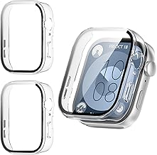 Haofun 2 Pieces Cover for Huawei Watch Fit 3 with 9H HD Ultra Tempered Glass Screen Protector, PC Protective Case, Full Protection, Anti-Fall – Transparent
