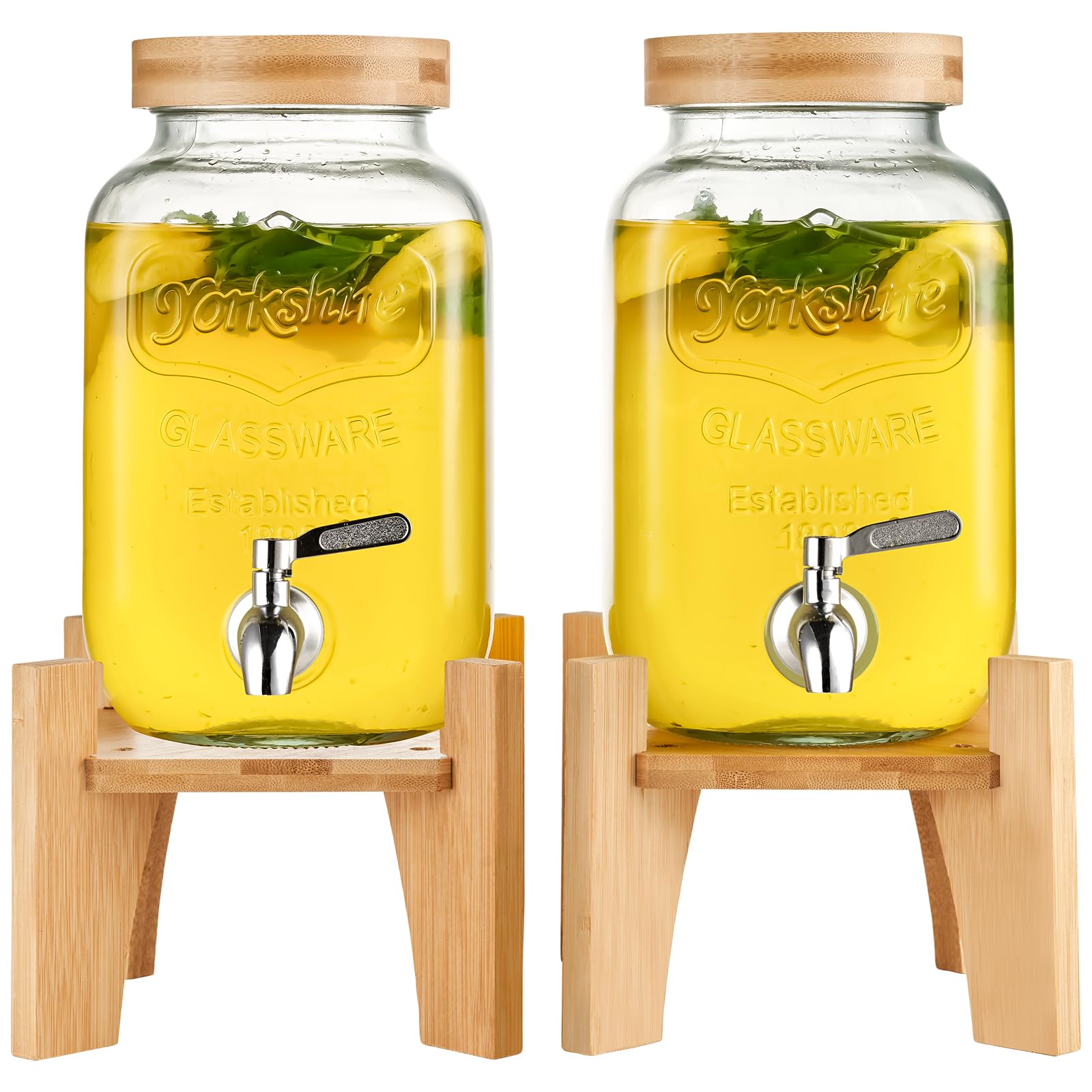 VEVOR Dispensador de Bebidas de 3,8 Litros para Fiestas, Dispensador de Jugo de Vidrio con Soporte, Espiga de Acero Inoxidable, Dispensador de Agua de Jugo de Limonada de Té Helado 244 x 150 x 150 mm — view 10