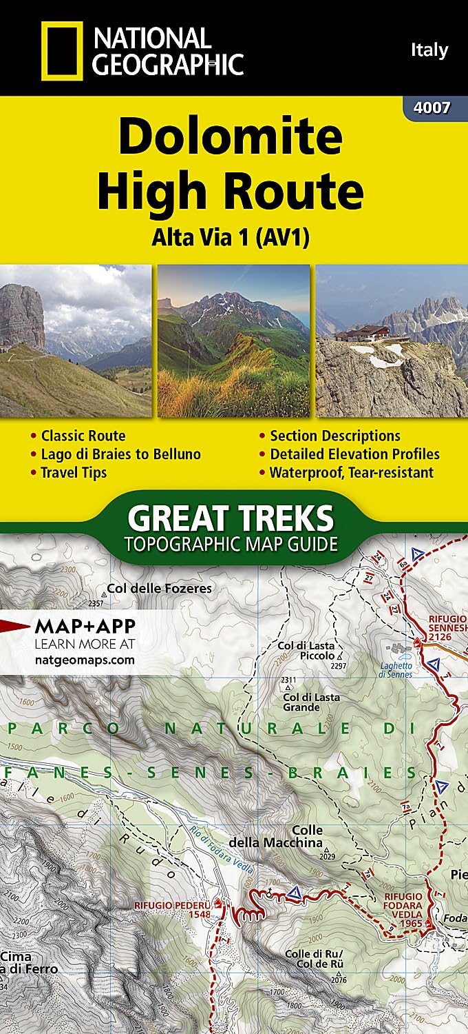 Dolomite High Route (Alta Via 1) Map: Trails Illustrated (National Geographic Trails Illustrated Map)