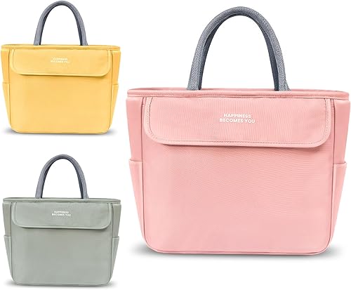 Lonchera pequeña para mujer, bolsa de almuerzo reutilizable con aislamiento para adultos, color verde