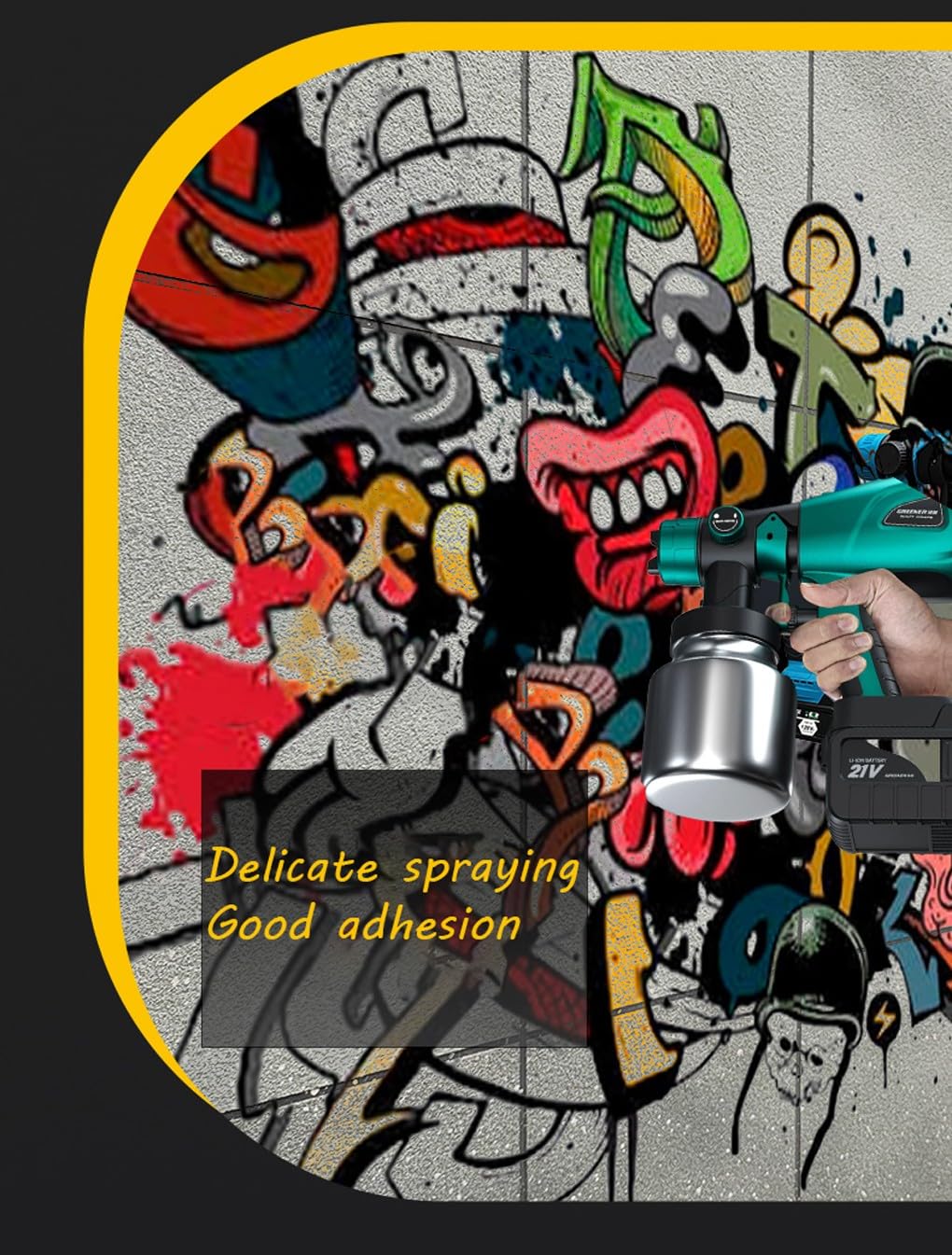 "Spruzzatore di vernice Spruzzatore elettrico con viscosit�� massima 100 DIN/s, controllo del flusso di aria e vernice regolabile, 3 modalit�� di spruzzatura(Color:c)"