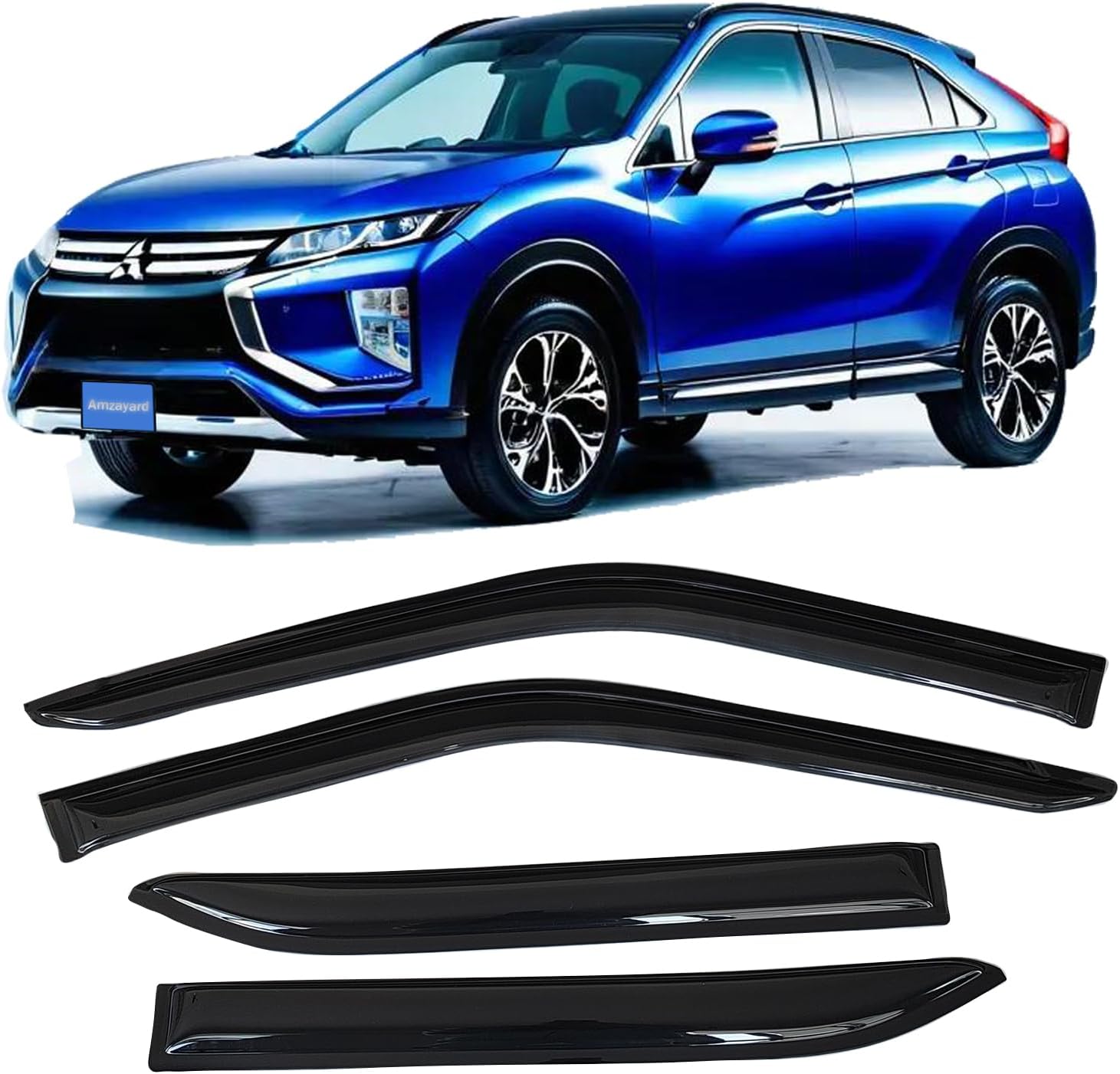 Window Visors Rain Guards for Mitsubishi Eclipse Cross 2018-2025 Side Window Deflectors Vent Visor Sun Shades SUV Accessories 4PC Smoke Tinted For Mitsubishi Eclipse Cross 2018-2024