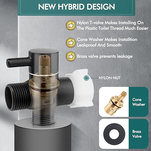 Miniatura 3 de 【Actualización】Pulverizador de bidé de mano de latón para inodoro, accesorio de bidé de mano de acero inoxidable de alta calidad para inodoro con 2